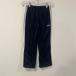 adidas Youth Navy Joggers with White Side Stripes